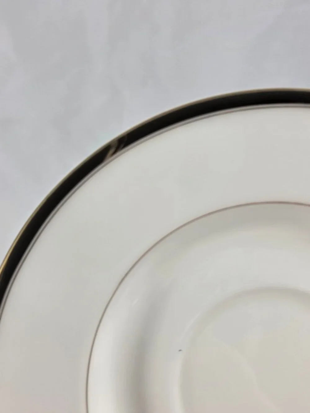 ONE Mikasa Academy Bone China Cup & Saucer Set White with Black & Gold Band
